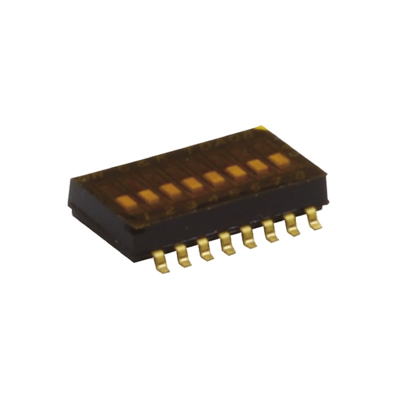 1 pcs - C & K 6 Way Surface Mount DIP Switch SPST, Flush Actuator