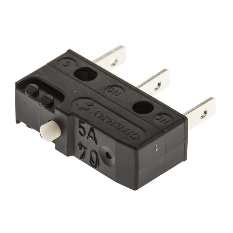 1 pcs - ZF Button Micro Switch, Tab Terminal, 6 A @ 250 V ac, SPDT