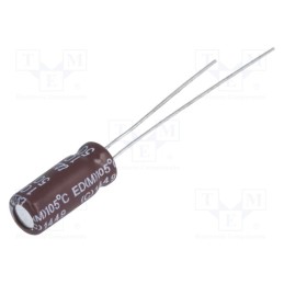 50 pcs : ED1H100MNN0511U - Capacitor: electrolytic, low ESR, THT, 10uF, 50VDC, Ø5x11mm, ±20%