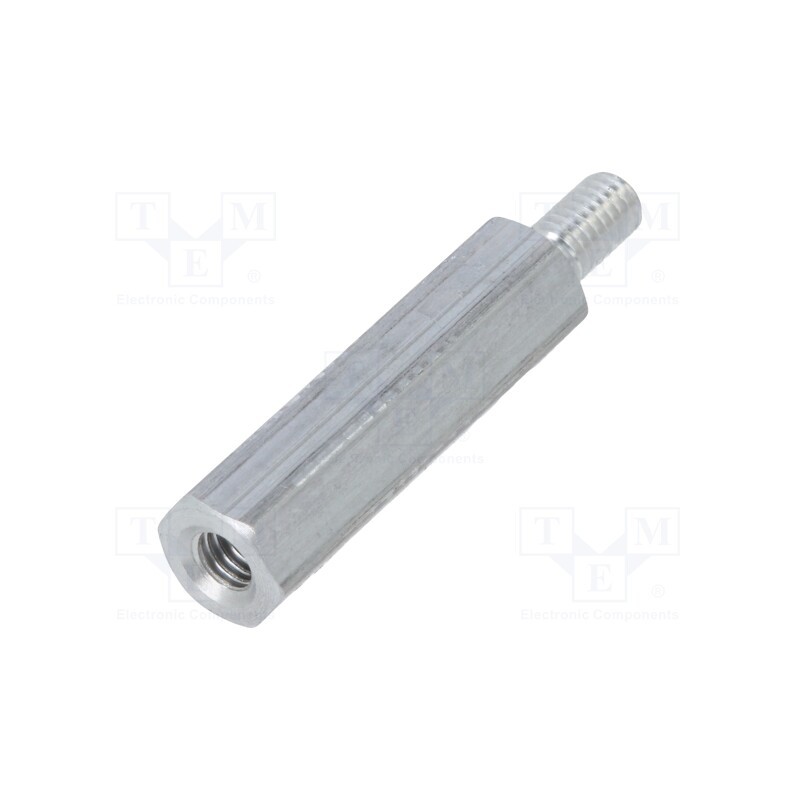 50 pcs : 234X20 - Screwed spacer sleeve, 20mm, Int.thread: M3, Ext.thread: M3