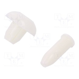 50 pcs : 8G4054.8X3.0W - Rivet, polyamide, L.rivet: 5.1mm, Panel cutout diam: 4.8mm, white