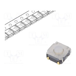 10 pcs : KSC243J LFG - Microswitch TACT, SPST-NO, Pos: 2, 0.05A/32VDC, SMT, none, 3.5mm