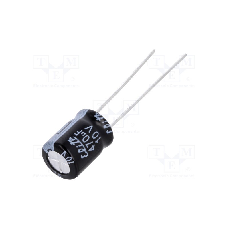 50 pcs : PF1A471MNN08B5 - Capacitor: electrolytic, THT, 470uF, 10VDC, Ø8x11.5mm, Pitch: 3.5mm