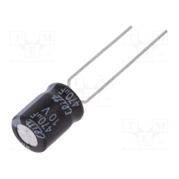 50 pcs : PF1A471MP508B5 - Capacitor: electrolytic, THT, 470uF, 10VDC, Ø8x11.5mm, Pitch: 5mm