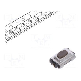 10 pcs : SKQYAAE010 - Microswitch TACT, SPST, Pos: 2, 0.05A/12VDC, SMT, 1.6N, 2.5mm, black