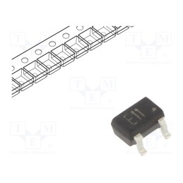 50 pcs : DTA113ZUA - Transistor: PNP, bipolar, BRT, 50V, 0.1A, 0.2W, SOT323, R1: 1kΩ