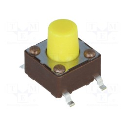 10 pcs : DTSM-63Y-V-B - Microswitch TACT, SPST-NO, Pos: 2, 0.05A/12VDC, SMT, none, 5.2N