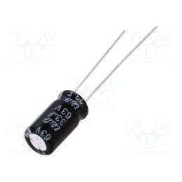 50 pcs : PF1J330MNN6311U - Capacitor: electrolytic, THT, 33uF, 63VDC, Ø6.3x11mm, Pitch: 2.5mm
