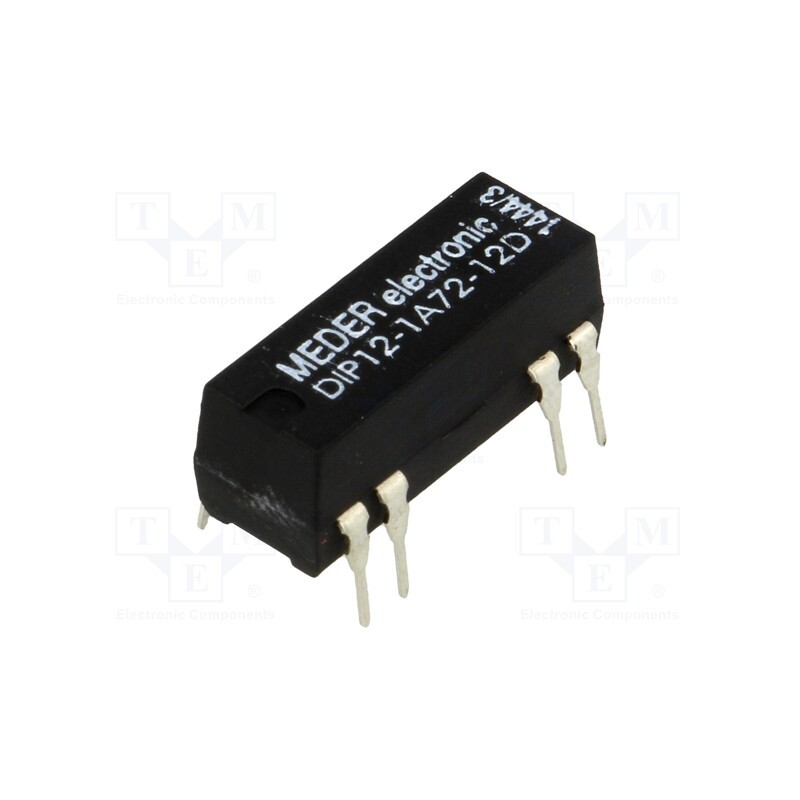 10 pcs : DIP12-1A72-12D - Relay: reed switch, SPST-NO, Ucoil: 12VDC, 1A, max.200VDC, 145mW