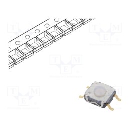 10 pcs : KSC243G LFG - Microswitch TACT, SPST-NO, Pos: 2, 0.05A/32VDC, SMT, none, 3.5mm