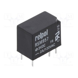 10 pcs : RSM957-0111-85-S003 - Relay: electromagnetic, SPDT, Ucoil: 3VDC, 2A, 2A/120VAC, 2A/24VDC