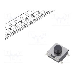 10 pcs : B3FS1010P - Microswitch TACT, SPST-NO, Pos: 2, 0.05A/24VDC, SMT, none, 980mN