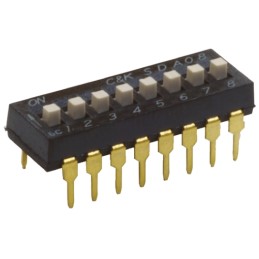 1 pcs - C & K 3 Way Through Hole DIP Switch SPST, Extended Actuator