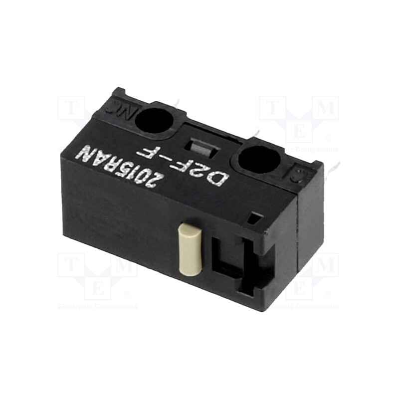 10 pcs : D2F-F - Microswitch SNAP ACTION, 1A/125VAC, 0.5A/30VDC, without lever