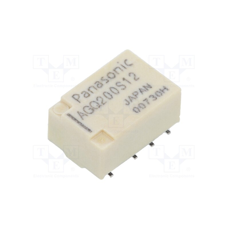 10 pcs : AGQ200S12J - Relay: electromagnetic, DPDT, Ucoil: 12VDC, Icontacts max: 2A, SMT