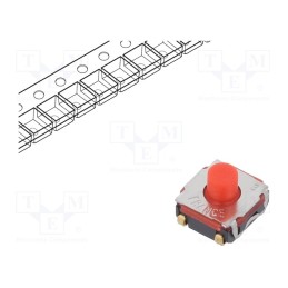 10 pcs : KSC403J 50 SH LFG - Microswitch TACT, SPST-NO, Pos: 2, 0.05A/32VDC, SMT, none, 5.2mm