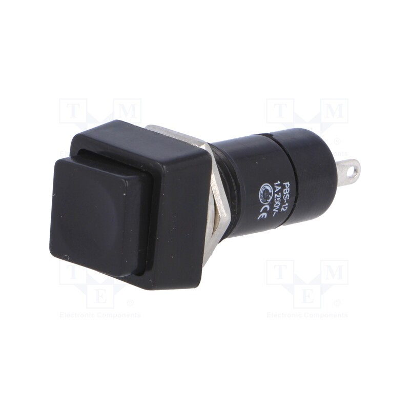 10 pcs : PS12ABK - Switch: push-button, Pos: 2, SPST-NO, 1A/250VAC, OFF-ON, Ø12mm