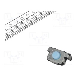 10 pcs : EVQP4HB3B - Microswitch TACT, SPST, Pos: 2, 0.02A/12VDC, SMT, 6x3.5x3.5mm, blue
