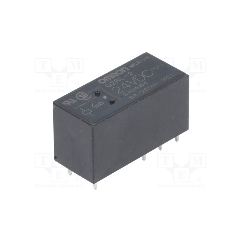 10 pcs : G2RL-2 24VDC - Relay: electromagnetic, DPDT, Ucoil: 24VDC, Icontacts max: 8A, PCB