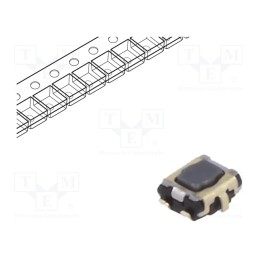 10 pcs : EVPAA902Q - Microswitch TACT, SPST, Pos: 2, SMT, none, 5N, 2.9x3.5x1.4mm, 1.7mm