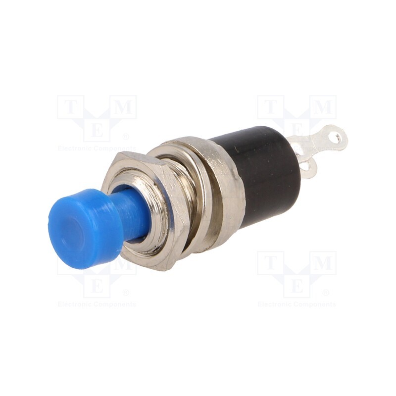 10 pcs : PS10BBU - Switch: push-button, Pos: 2, SPST-NO, 1A/250VAC, OFF-(ON), on panel