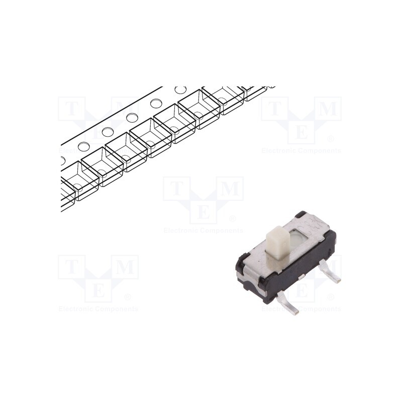 10 pcs : JS102011SCQN - Switch: slide, Pos: 2, SPDT, 0.3A/6VDC, ON-ON, THT, -40÷85°C, JS, reel
