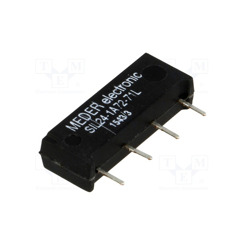 10 pcs : SIL24-1A72-71L - Relay: reed switch, SPST-NO, Ucoil: 24VDC, 1.25A, max.200VDC, 290mW