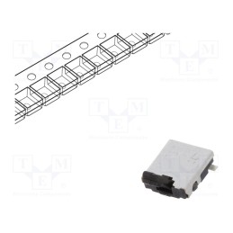 10 pcs : ESE13V01D - Switch: detecting, Pos: 2, SPST, 0.01A/5VDC, Leads: straight, 500mΩ