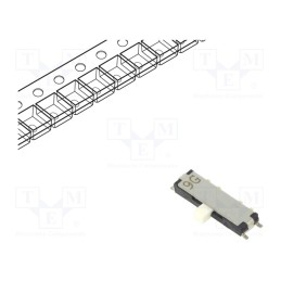 10 pcs : CUS-13TB - Switch: slide, Pos: 3, SP3T, 0.3A/4VDC, ON-ON-ON, SMT, Leads: curved