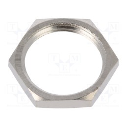 10 pcs : U166 - Nut, brass, Plating: nickel, Thread: M12, Nut: hexagonal, Pitch: 0.75