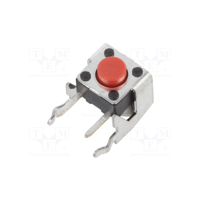10 pcs : SKHHLPA010 - Microswitch TACT, SPST-NO, Pos: 2, 0.05A/12VDC, THT, 2.55N, round