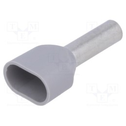 20 pcs : 9037530000 H4,0/22D ZH GR - Tip: bootlace ferrule, insulated,double, copper, 4mm2, 12mm, grey