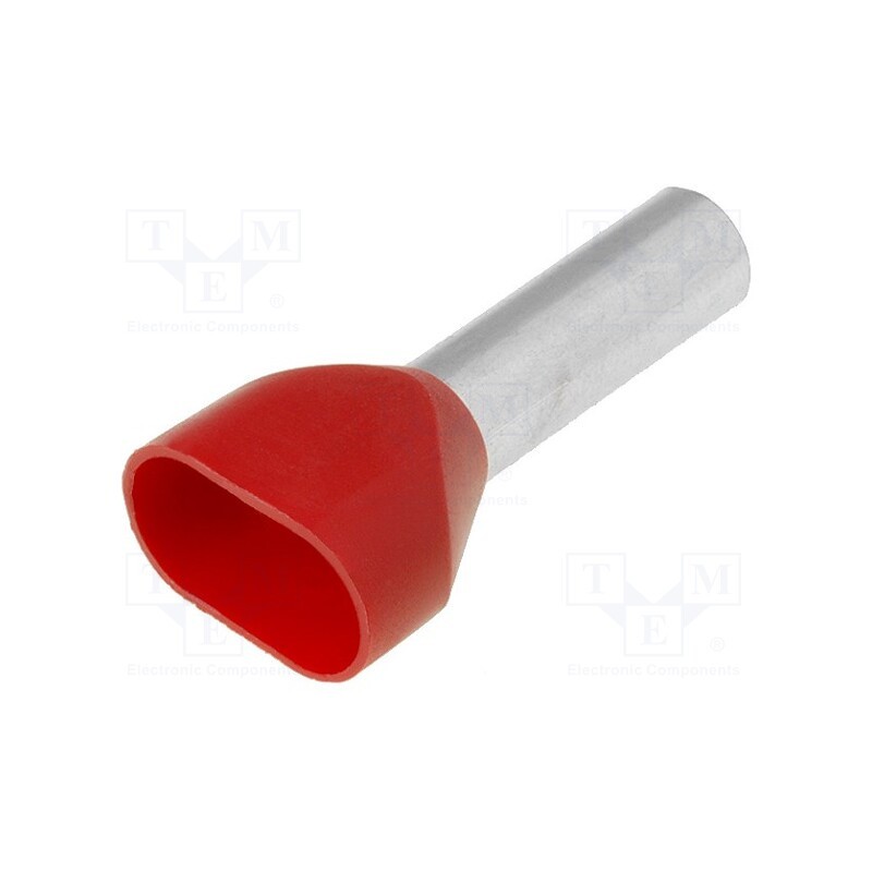 20 pcs : 9037580000 H10,0/30D ZH R - Tip: bootlace ferrule, insulated,double, copper, 10mm2, 18mm, red