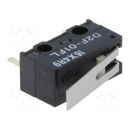10 pcs : D2F-01FL - Microswitch SNAP ACTION, 1A/125VAC, 0.1A/30VDC, with lever, SPDT