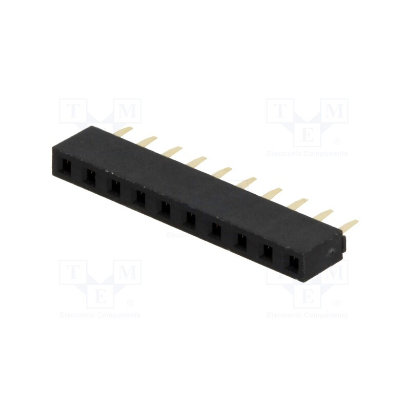 10 pcs : 904-1-010-0-NFX-XSO - Socket, pin strips, female, PIN: 10, straight, 2.54mm, THT, 1x10