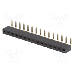 10 pcs : 904-1-015-0-NFX-XSO - Socket, pin strips, female, PIN: 15, angled 90°, 2.54mm, THT, 1x15
