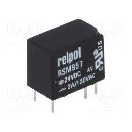 10 pcs : RSM957-0111-85-S024 - Relay: electromagnetic, SPDT, Ucoil: 24VDC, 2A, 2A/120VAC, 2A/24VDC