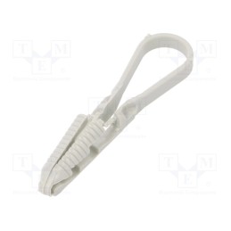 50 pcs : 1973 3-13 LGR - Cable strap clip, ØBundle : 3÷13mm, W: 4mm, polyamide, light grey