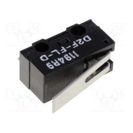 10 pcs : D2F-FL-D - Microswitch SNAP ACTION, 1A/125VAC, 0.5A/30VDC, with lever, SPDT