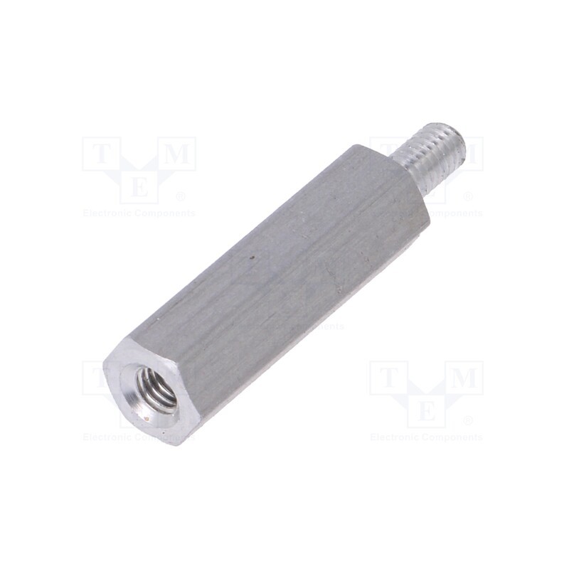 50 pcs : 235X20 - Screwed spacer sleeve, 20mm, Int.thread: M3, Ext.thread: M3