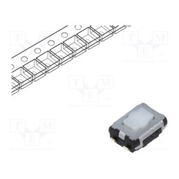 10 pcs : EVQP2602M - Microswitch TACT, SPST, Pos: 2, 0.02A/15VDC, SMT, none, 2.1mm, white