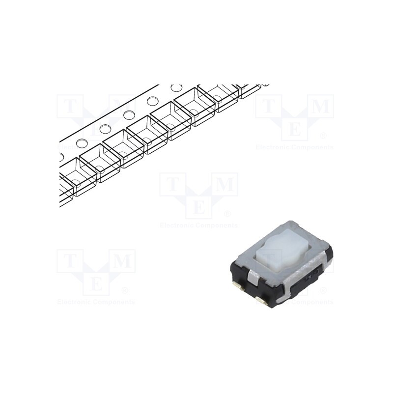 10 pcs : EVQP2602M - Microswitch TACT, SPST, Pos: 2, 0.02A/15VDC, SMT, none, 2.1mm, white