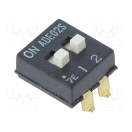 10 pcs : 1825058-1 - Switch: DIP-SWITCH, Poles number: 2, ON-OFF, 0.1A/24VDC, Pos: 2