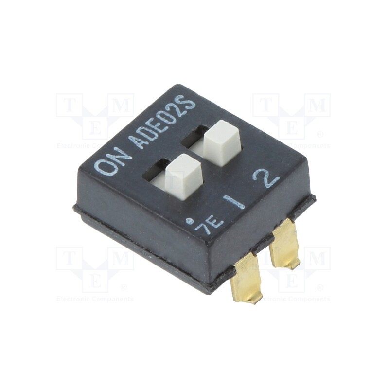 10 pcs : 1825058-1 - Switch: DIP-SWITCH, Poles number: 2, ON-OFF, 0.1A/24VDC, Pos: 2