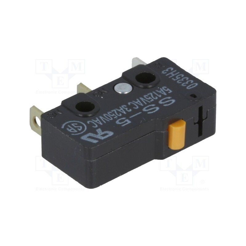 10 pcs : SS-5 - Microswitch SNAP ACTION, 5A/125VAC, without lever, SPDT, ON-(ON)