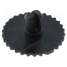50 pcs : 14003-NE - Knob, thumbwheel, black, Ø16mm, for mounting potentiometers, CA14