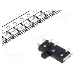 10 pcs : PCM12SMTR - Switch: slide, Pos: 2, SPDT, 0.3A/6VDC, ON-ON, SMT, Leads: for PCB