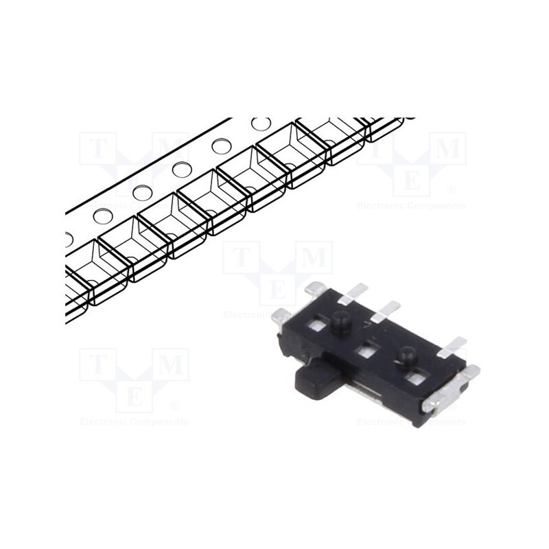 10 pcs : PCM12SMTR - Switch: slide, Pos: 2, SPDT, 0.3A/6VDC, ON-ON, SMT, Leads: for PCB