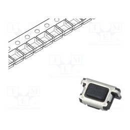10 pcs : EVPAEJB2A - Microswitch TACT, SPST, Pos: 2, 0.015A/15VDC, SMT, none, 3.5N, black