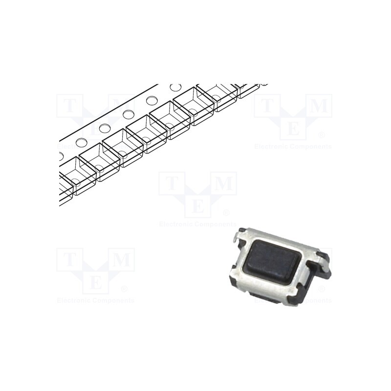 10 pcs : EVPAEJB2A - Microswitch TACT, SPST, Pos: 2, 0.015A/15VDC, SMT, none, 3.5N, black